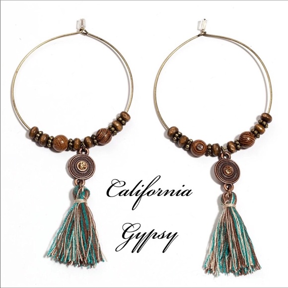 Wood bead tassel bohemian ethnic hippie earrings✨ - Picture 3 of 3